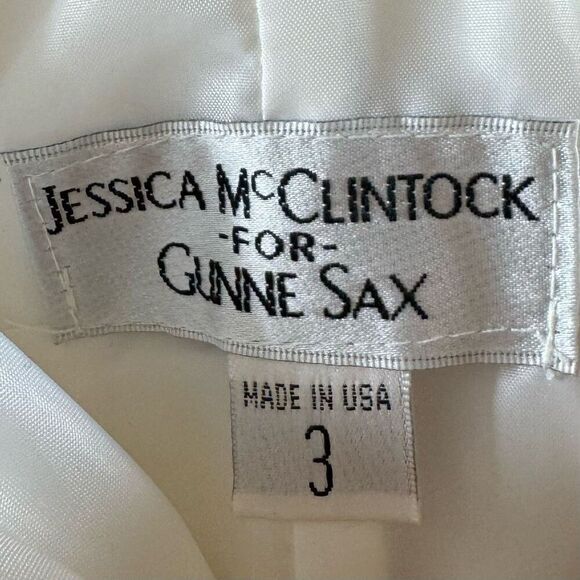 Vintage Gunne Sax Jessica McClintock Y2K 90's Cream Strapless Cocktail Dress 3US - Picture 3 of 8